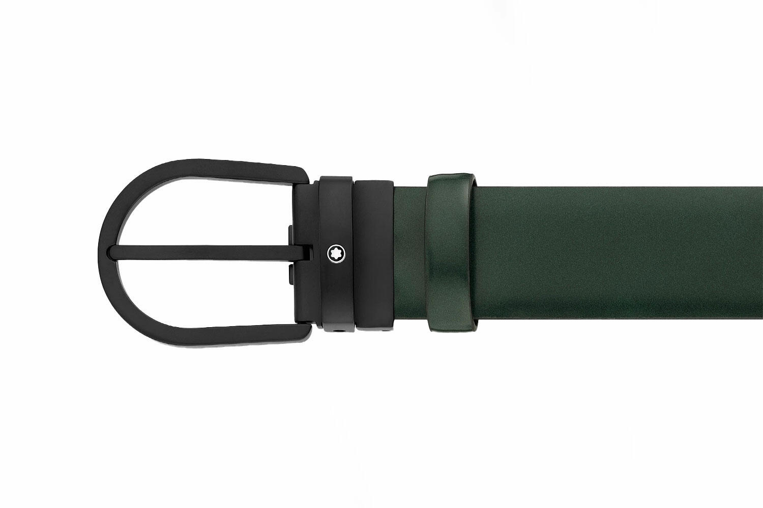 Montblanc Horseshoe Buckle Green 35mm Leather Belt MB129248