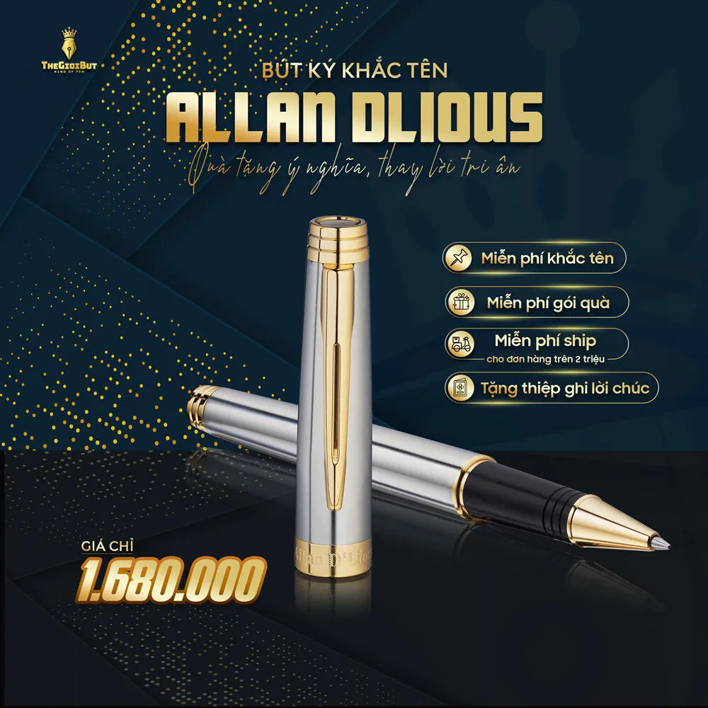 Bút dạ bi mạ vàng Allan D'lious AG5555