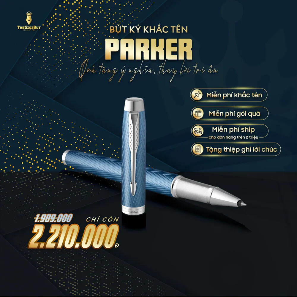 Bút dạ bi Parker IM Premium Blue Gray CT Rollerball Pen 2143648