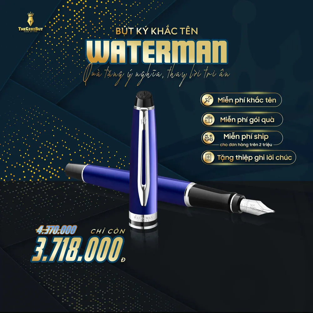 Bút máy Waterman Expert 3 Blue Lacquer CT Fountain Pen 2093457