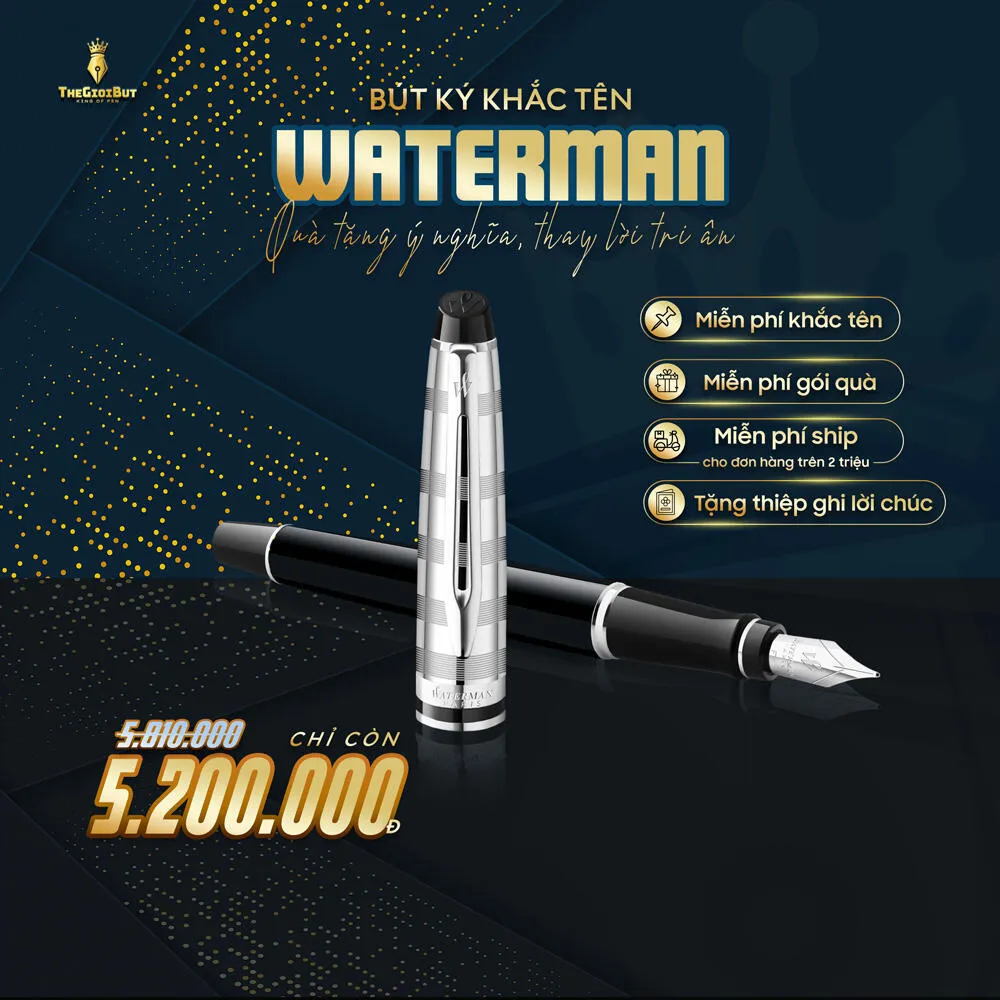 Bút máy Waterman Expert Deluxe Black CT Fountain Pen S0952320