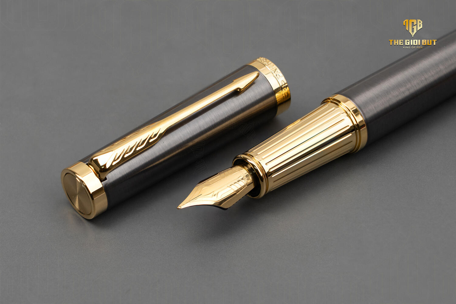 Parker Ingenuity Grey Lacquer Gt Fountain Pen 2213725 Nib