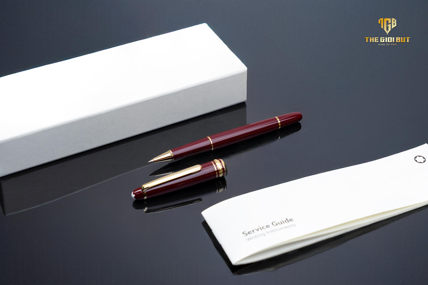 Montblanc Meisterstuck Classique Burgundy Red Rollerball Pen Mb133007 Box Optimized