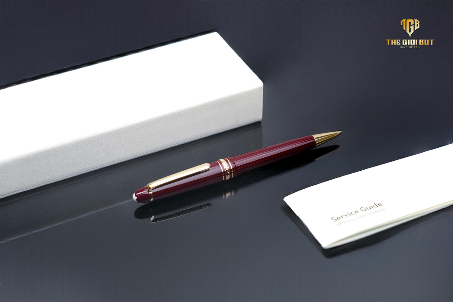 Montblanc Meisterstuck Midsize Burgundy Red Ballpoint Pen Mb133005 Box