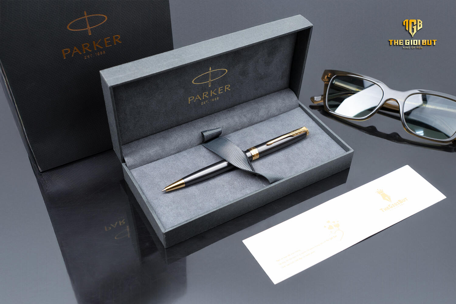 Parker Sonnet 2025 Grey Lacquer Gt Ballpoint Pen 2213679 Box