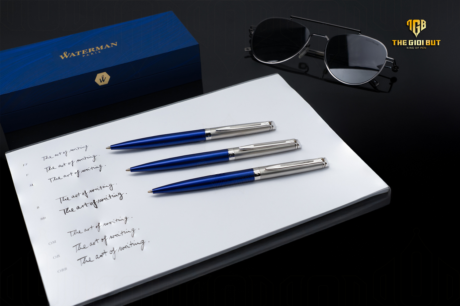 Waterman Hemisphere Essential Stainless Steel Blue Ct Ballpoint Pen 2146619 801