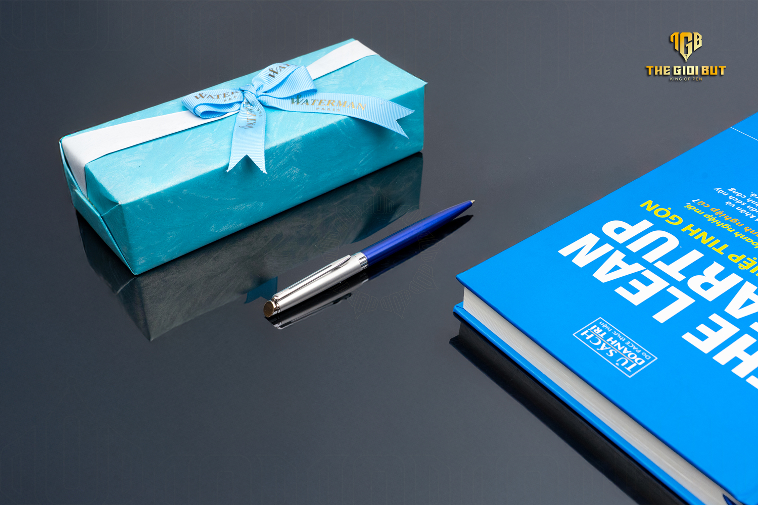 Waterman Hemisphere Essential Stainless Steel Blue Ct Ballpoint Pen 2146619 802