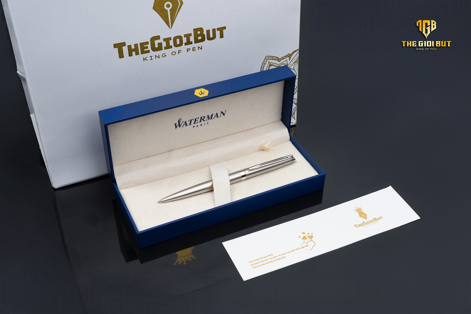 Waterman Hemisphere Essential Stainless Steel Silver Ct Ballpoint Pen 2146574 Box