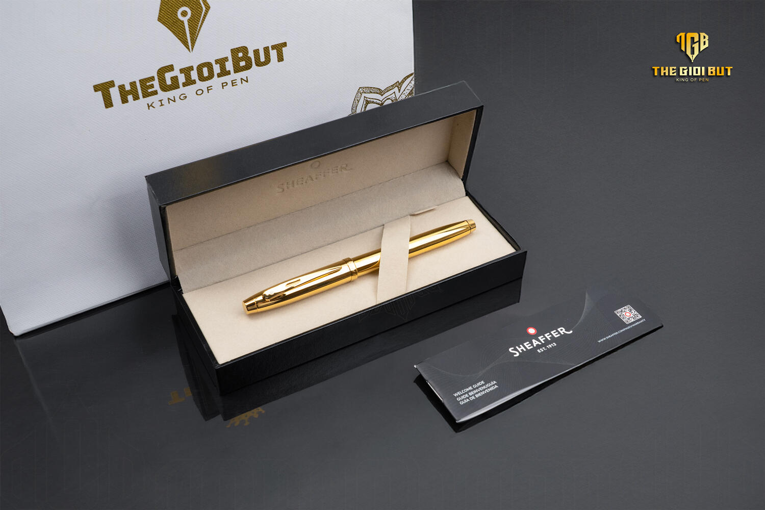 Sheaffer 100 Glossy Pvd Gold Fountain Pen E0937253 Box Optimized