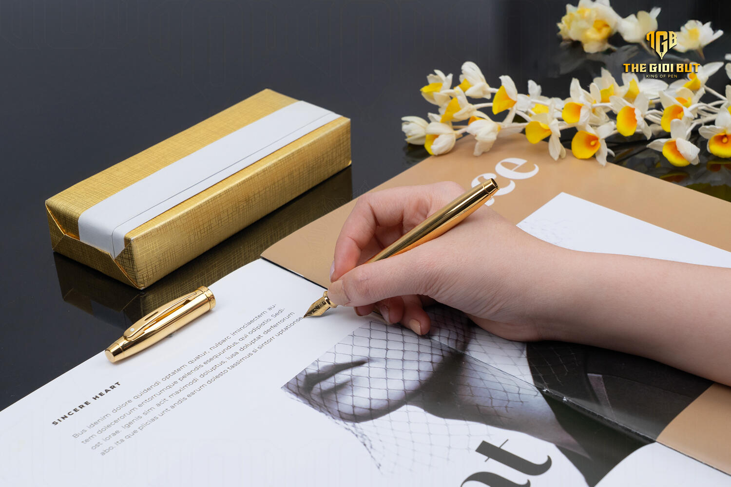 Sheaffer 100 Glossy Pvd Gold Fountain Pen E0937253 Tay Optimized