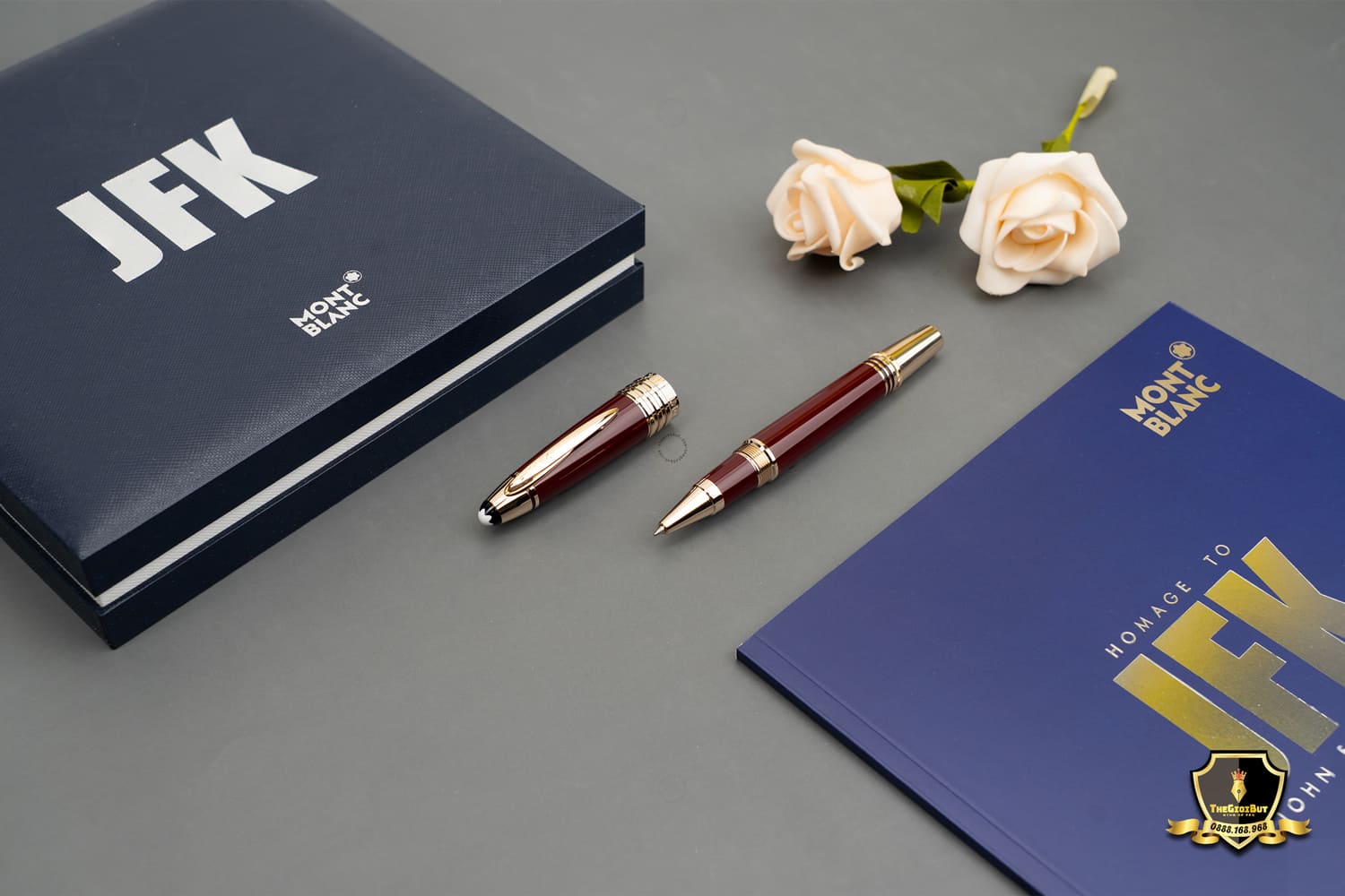 Montblanc Great Character John F Kennedy Burgundy Special Edition Rollerball Mb118082 801