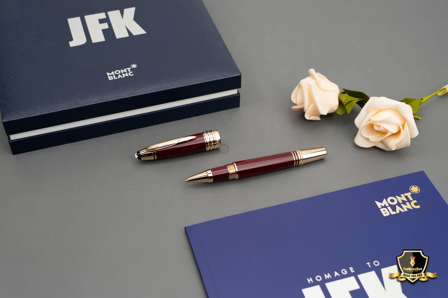 Montblanc Great Character John F Kennedy Burgundy Special Edition Rollerball Mb118082 802