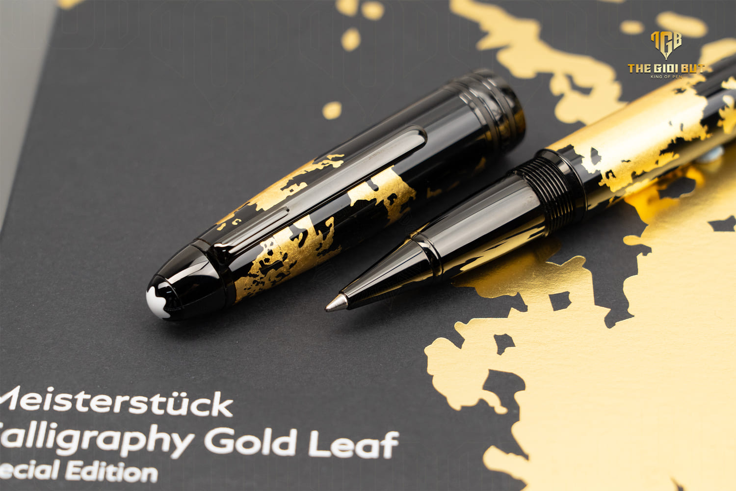 Montblanc Meisterstuck Solitaire Gold Leaf Calligraphy Rollerball Mb119689 806