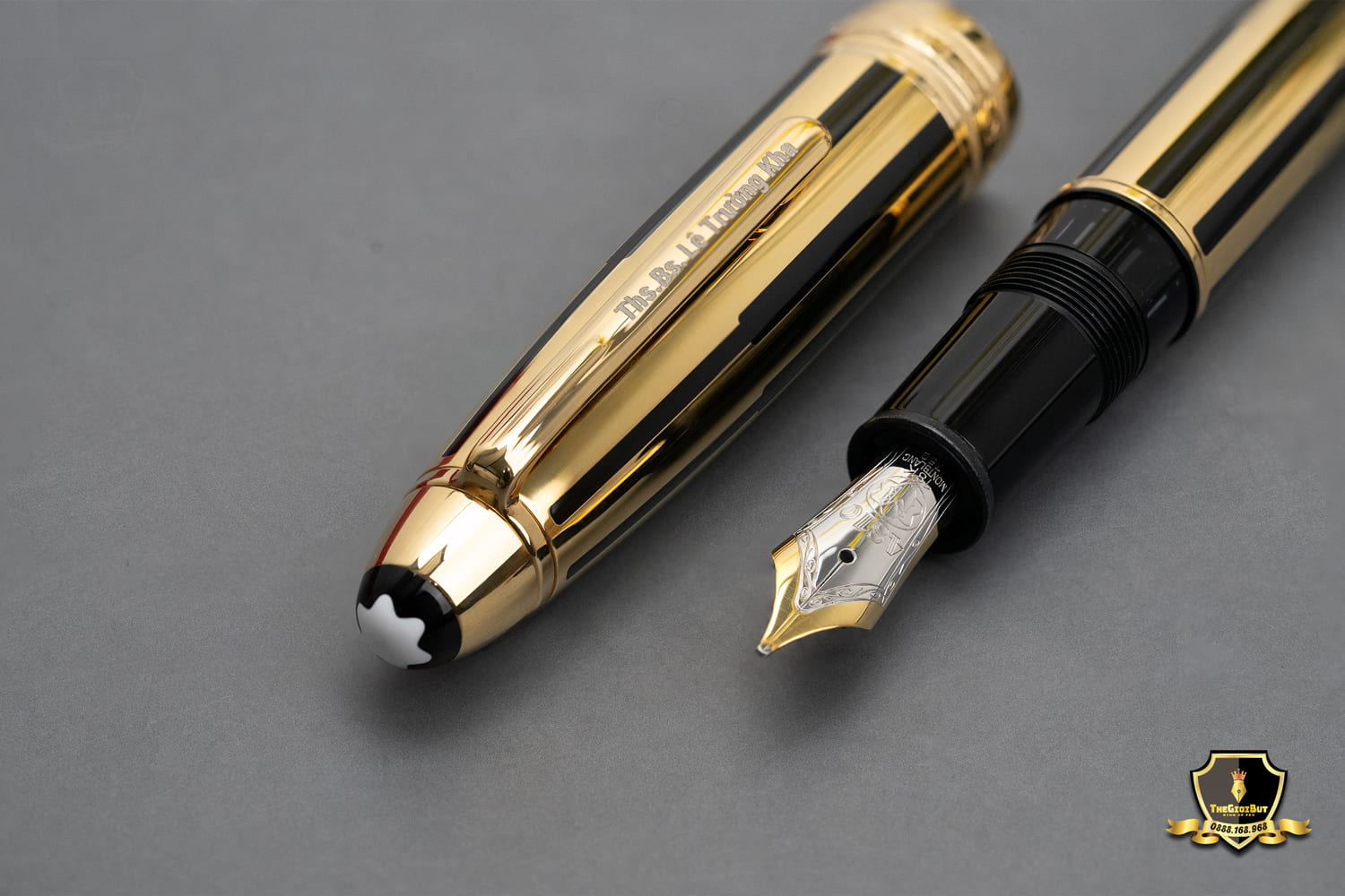 Montblanc Meisterstuck Solitaire Legrand Gold And Black Fountain Pen 35975 802