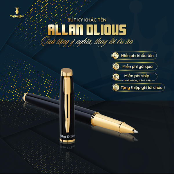 Bút dạ bi mạ vàng 18k Allan D'lious AG4444
