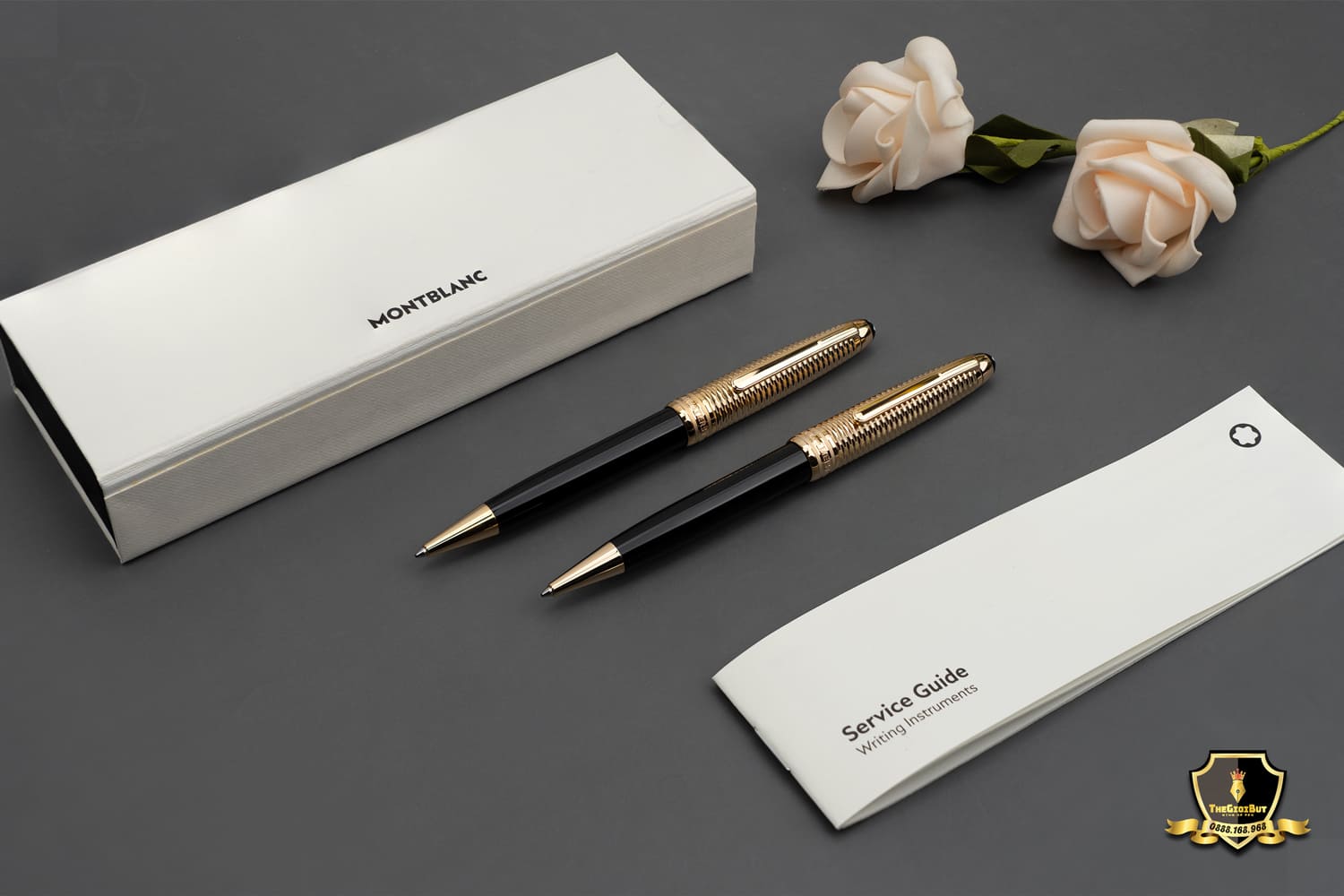 Montblanc Meisterstuck Doue Geometry Champagne Gold Ballpoint Pen 118095 804