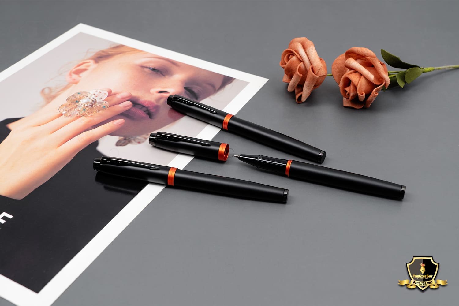 Parker Im Vibrant Rings Flame Orange Rollerball Pen 2173236 801