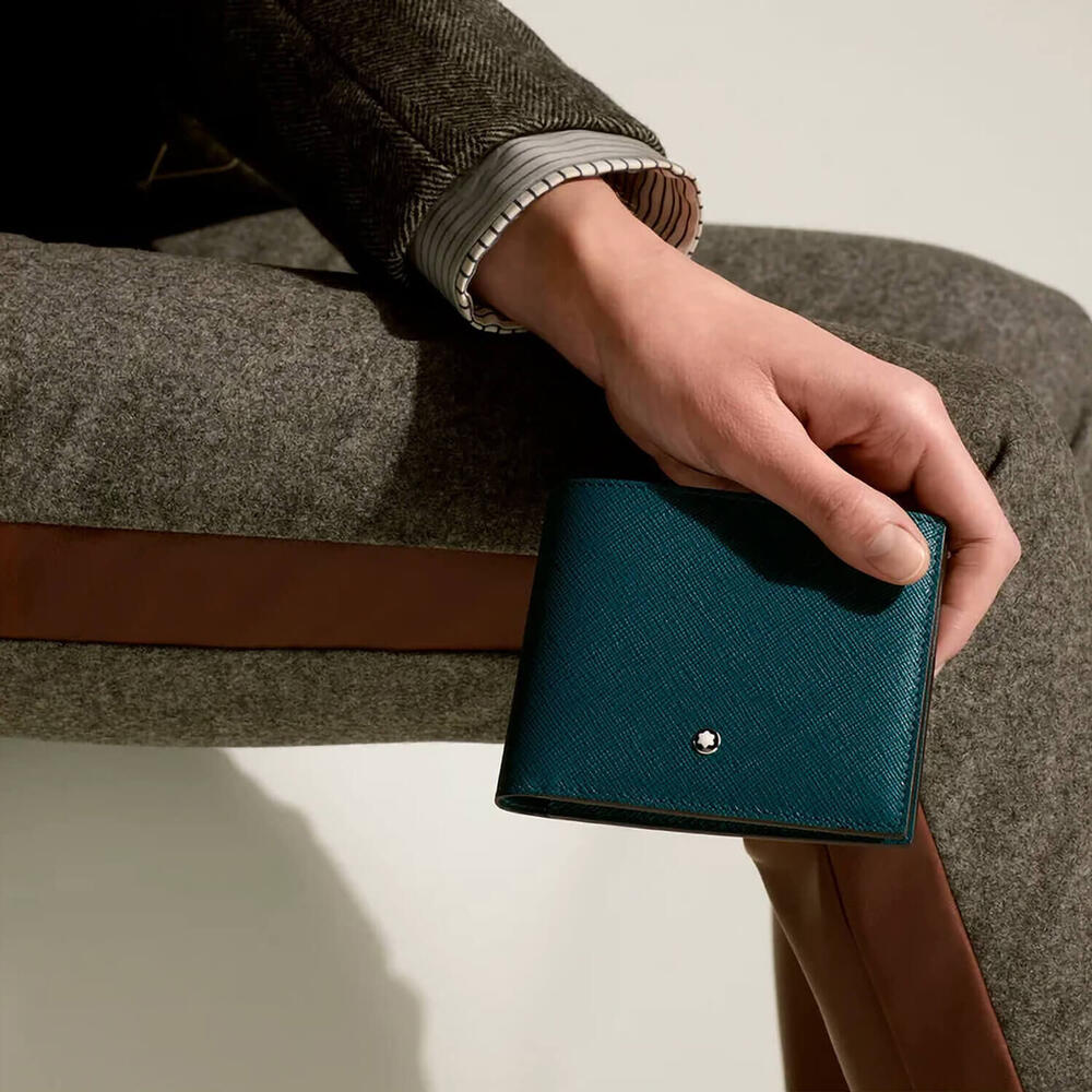 Montblanc Meisterstück Sartorial Cyprus Blue 8 Credit Cards Wallet Mpn 198874 7