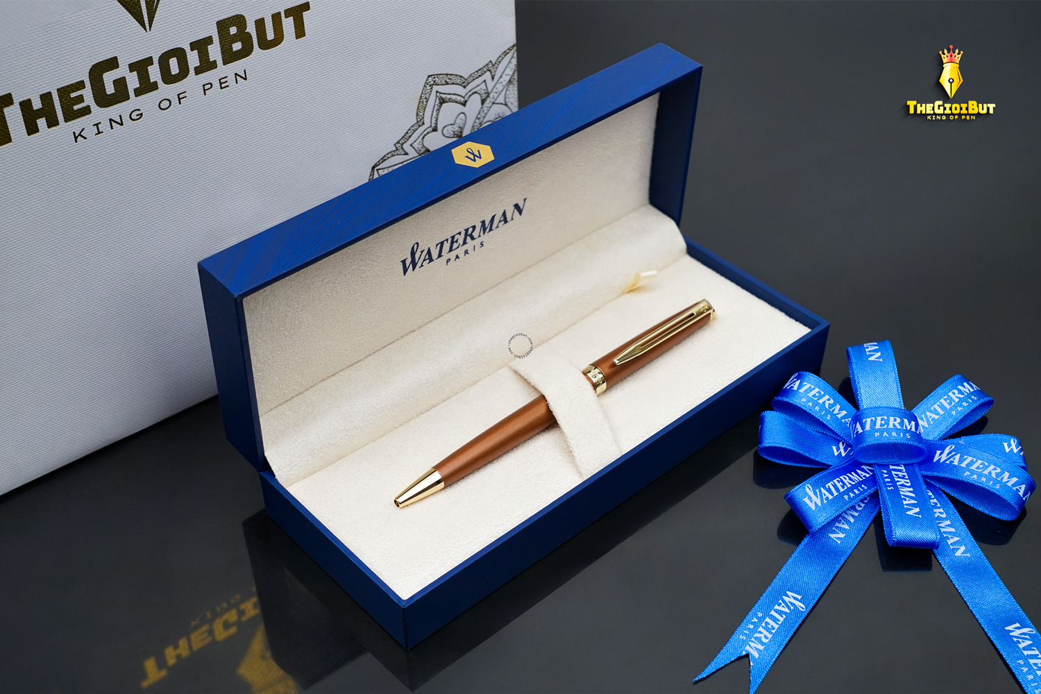 Waterman Hemisphere Copper Red Metallic Gt Ballpoint Pen 2217950 Box