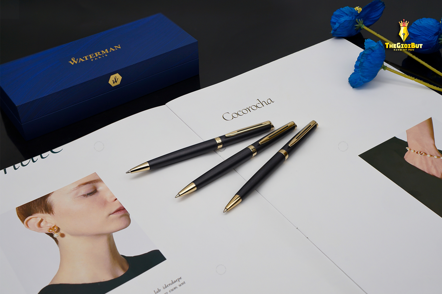Waterman Hemisphere Lava Black Metallic Gt Ballpoint Pen 2217942 10