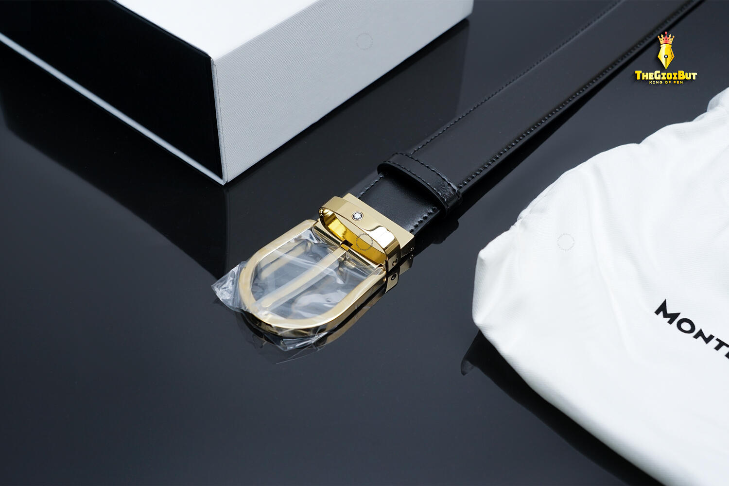 Montblanc Horseshoe Shiny Gold Finishing Reversible Black Mb223437 10