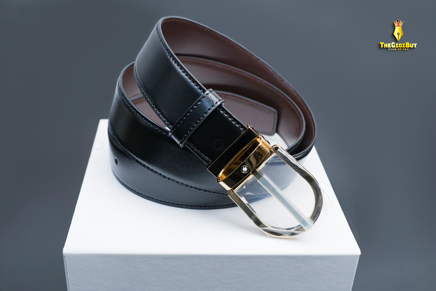 Montblanc Horseshoe Shiny Gold Finishing Reversible Black Mb223437 11