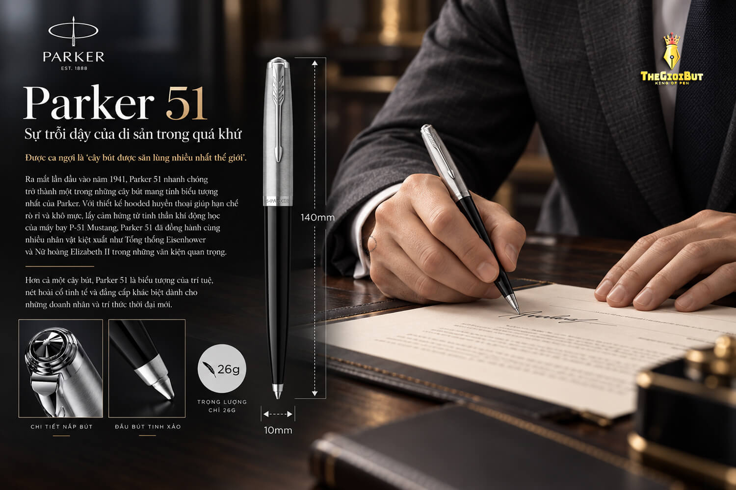 Parker 51 Black Ct Ballpoint Pen 2123493 12