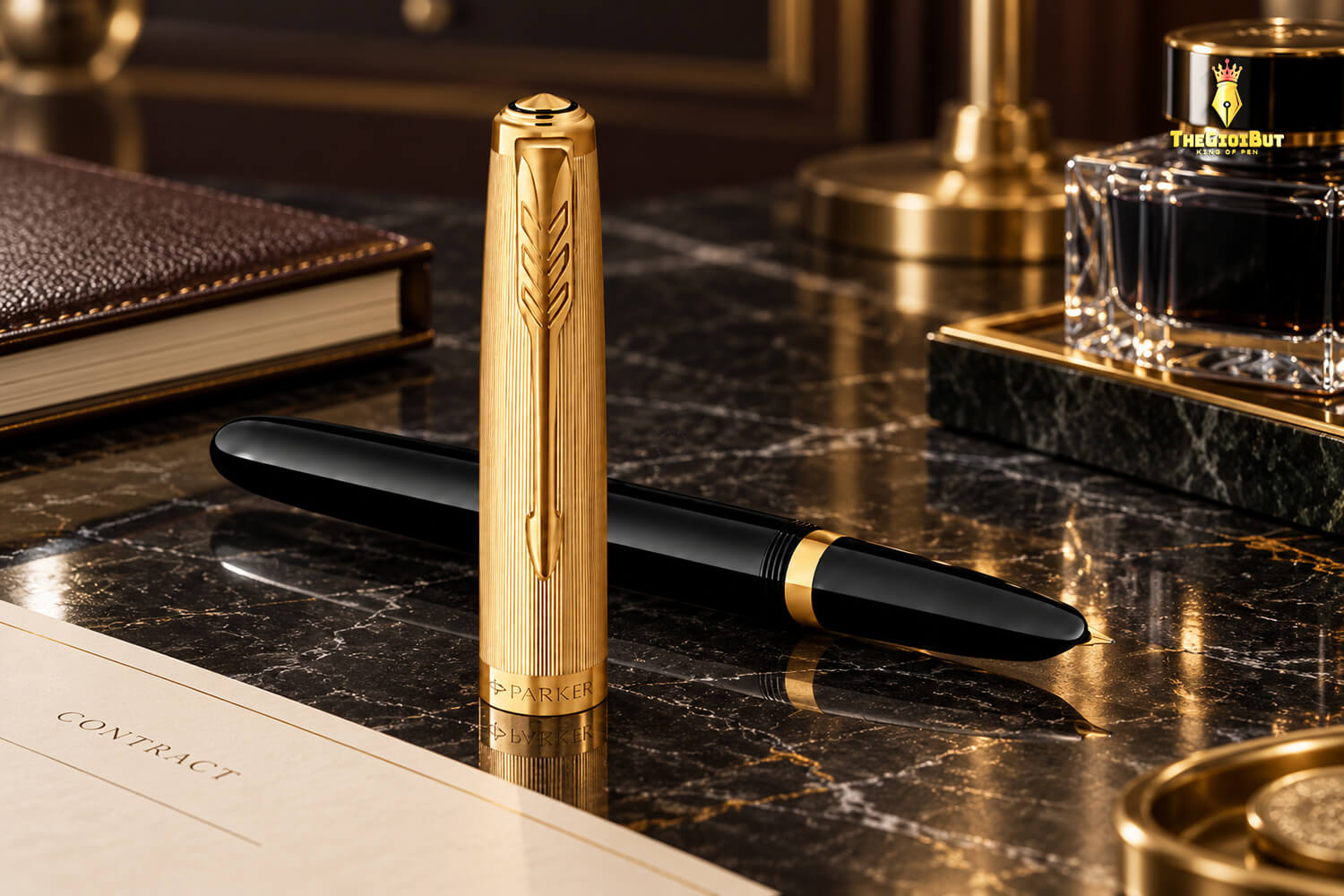 Parker 51 Deluxe Black Gt Fountain Pen 2123511 12