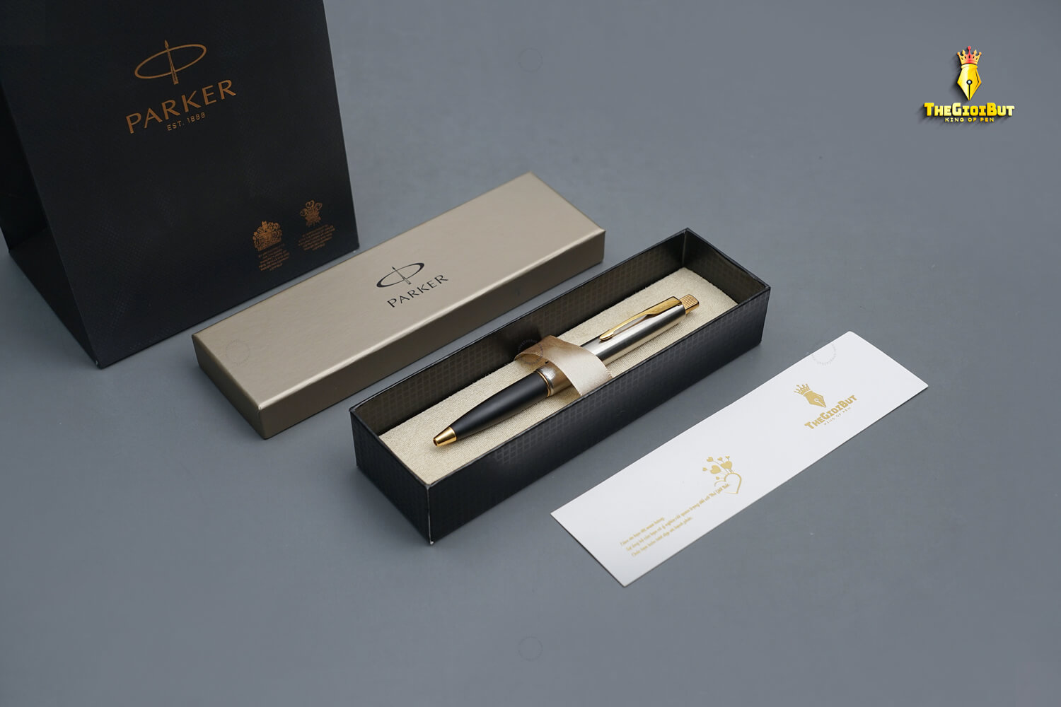 Parker Frontier Stainless Steel Gt Ballpoint Pen Boxg1