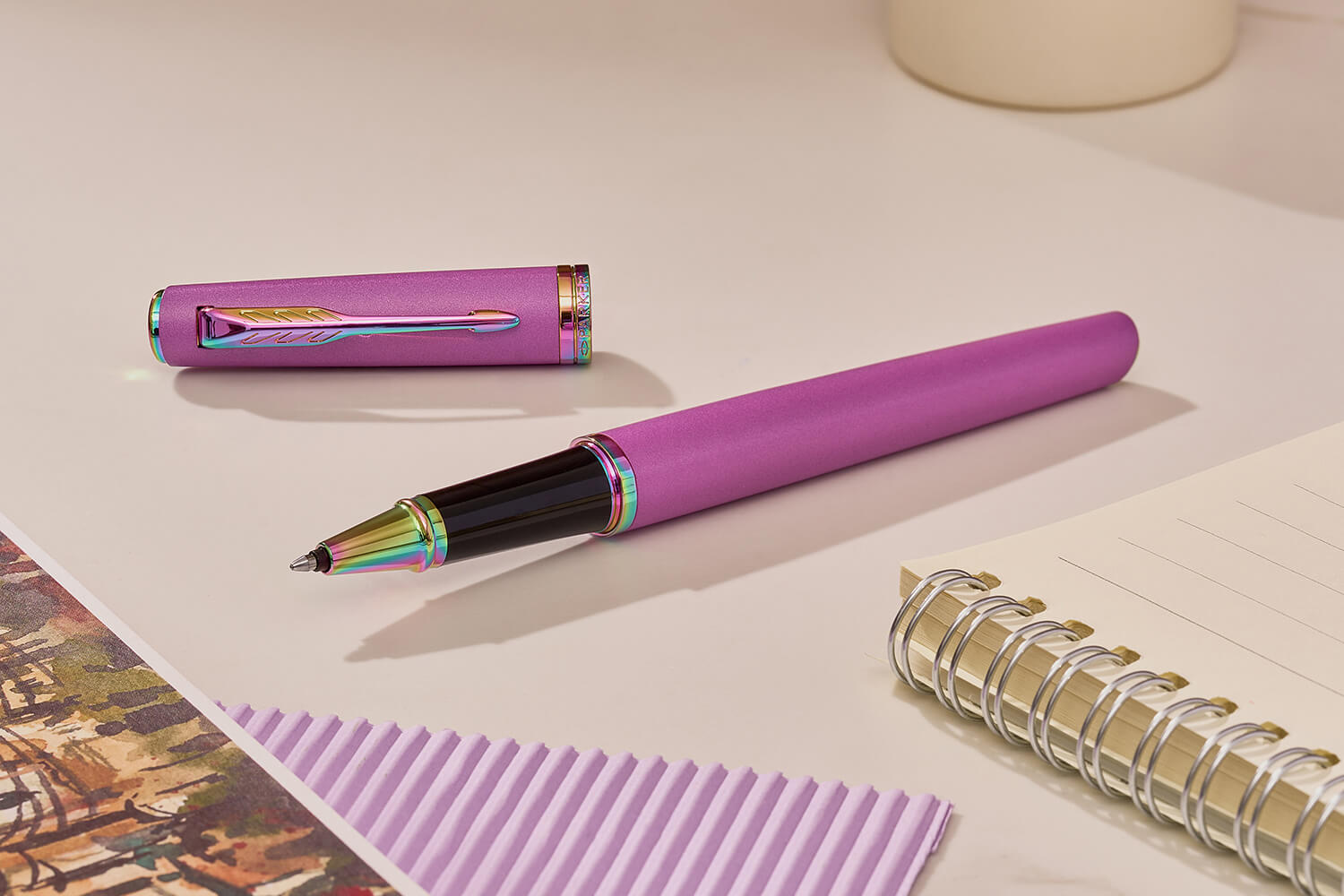 Parker Meridian Grape Lacquer Rainbow Trims Rollerball Pen 2247776 11