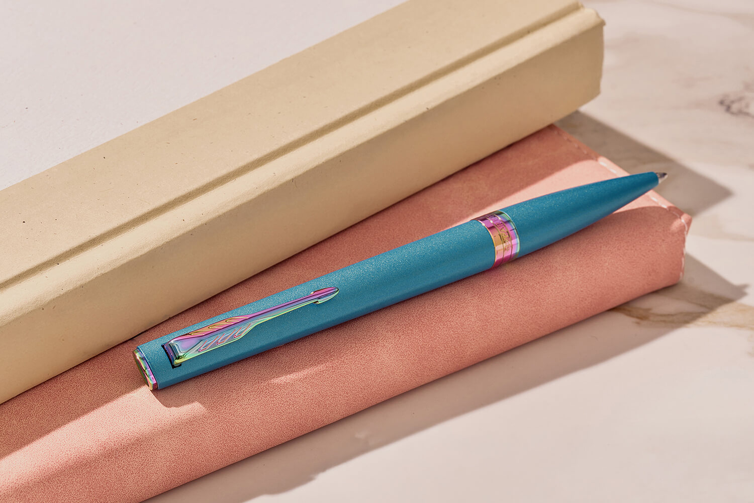 Parker Meridian Teal Lacquer Rainbow Trims Ballpoint Pen 2247773 11